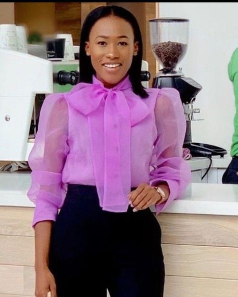 Stylish and Classy Organza Blouse Styles. - Stylish Naija Organza Tops Blouses In Nigeria, Organza Outfits, Organza Tops Blouses, Organza Top Styles, Organza Outfit, Organza Tops, Simple Dress Styles, Organza Styles, Organza Jacket