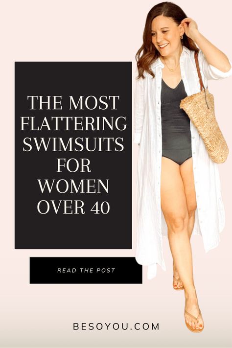 Learn tips for picking swimsuits by body type and to hide a belly. See a roundup of suits by type and discover why they work. Swimsuits Plus Size, Swimsuit With Cover Up, Petite Body Types, Summer Festival Fashion, Backless One Piece Swimsuit, Coverup Swimsuit, Summer Style Guide, Flattering Swimsuits, Orange Swimsuit