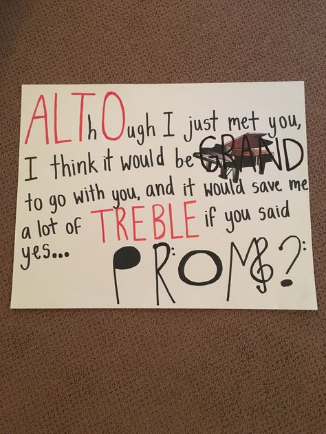 Musical promposal by @qtjen3 Musical Promposal, Winter Formal Proposals, School Dance Proposals, Sadies Proposals, Prom Asks, Cute Dance Proposals, Dance Signs, Prom Asking, Dance Proposal Ideas