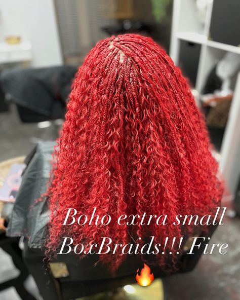 Braiding is my Happy Place!!! Can you tell she has her sides and back shaved from this fullness. We loved every minute of installing these braids ❤️❤️❤️. #blackexellence #blackbeauty#blackqueen#goddess #goddessbraids #bohoboxbraids# micro braids #hairgoals Short Boho Braids, Braids Red, Short Boho, Micro Braids, Boho Braids, Goddess Braids, My Happy Place, Box Braids, Happy Place