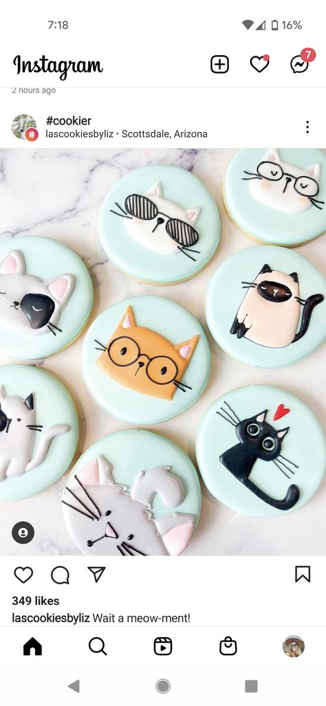 Kawaii Cookies, Colorful Hairstyles, Royal Iced Cookies, Sugar Cookie Royal Icing, Sugar Cookie Icing, Iced Sugar Cookies, Cat Cookies, Sugar Cookie Designs, Pretty Cookies