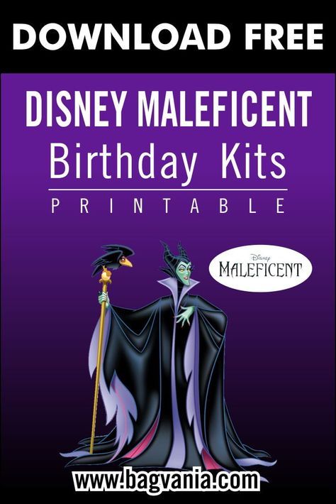 (FREE PRINTABLE) – Maleficent Birthday Party Kits Template | FREE Printable Birthday Invitation Templates - Bagvania Maleficent Birthday Party, Villain Party, 18th Party Ideas, Disney Villain Party, Maleficent Party, Villains Party, Template Free Printable, Pokemon Birthday Party, Disney Maleficent