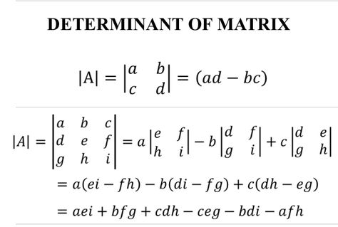 Determinant of matrix Matrix Math, Matrices Math, Matrix Formulas, Math Formula Chart, Math Quotes, Learning Mathematics, Math Tutorials, Basic Math Skills, Physics And Mathematics