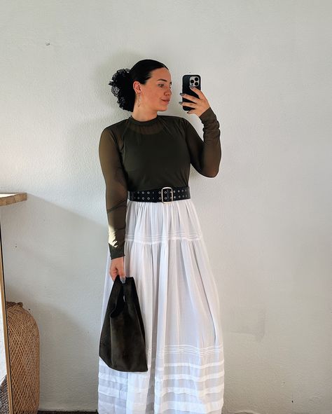 I duped the viral Doen skirt! A while back @fenamakes posted about the Doen Sebastiane skirt on her stories and I fell in love! I set about doing a little math and pulled out some rayon challis. The top panel is 1.5”X the width of my hips, with a finished length of 9.5”, make sure you factor in seam allowance, the width needed to cover your elastic waistband, and the amount of pleats and pintucks you want to add, more info on this below. The bottom panel has a finished length of 31” and... Seam Allowance, Pin Tucks, Fell In Love, I Fall In Love, In Love, Thing 1, Elastic, Skirt, Quick Saves