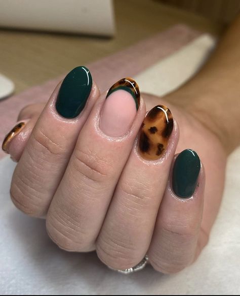 Hair Stylist Nails, Short Biab Nail Designs Autumn, Nails 2024 Autumn Trends, Autumn Biab, Autumn Biab Nails, October Nails Ideas, Africa Nails, Nail Painting Ideas, Tortie Nails