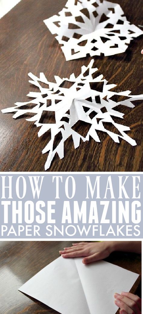 Diy Paper Snowflakes Easy, Paper Flakes, Paper Snowflakes Easy, Make Paper Snowflakes, Diy Christmas Snowflakes, Paper Snowflakes Diy, Snowflake Craft, Snow Flakes Diy, Diy Bricolage