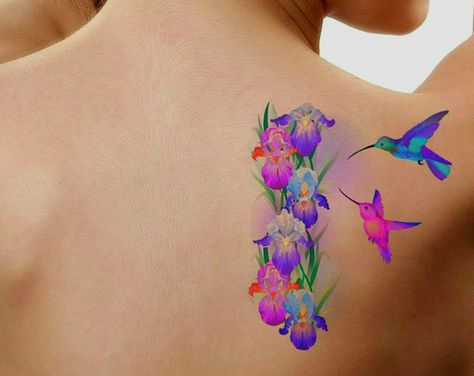 Tattoo Hummingbird, Cover Tattoos, Hummingbird Tattoos, Realistic Fake Tattoos, Tattoo Zeichnungen, Geniale Tattoos, Hummingbird Tattoo, Tattoo Feminina, Up Tattoos