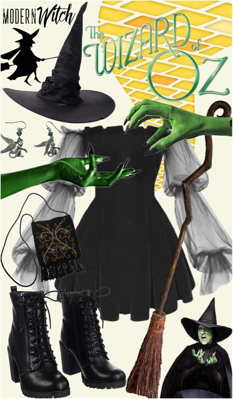 Wicked Movie Outfit Ideas, Wicked Outfit Ideas, Wicked Costumes, Witch Hands, Wicked Witch Of The West, Witch Of The West, Flying Monkeys, Modern Witch, Movies Outfit