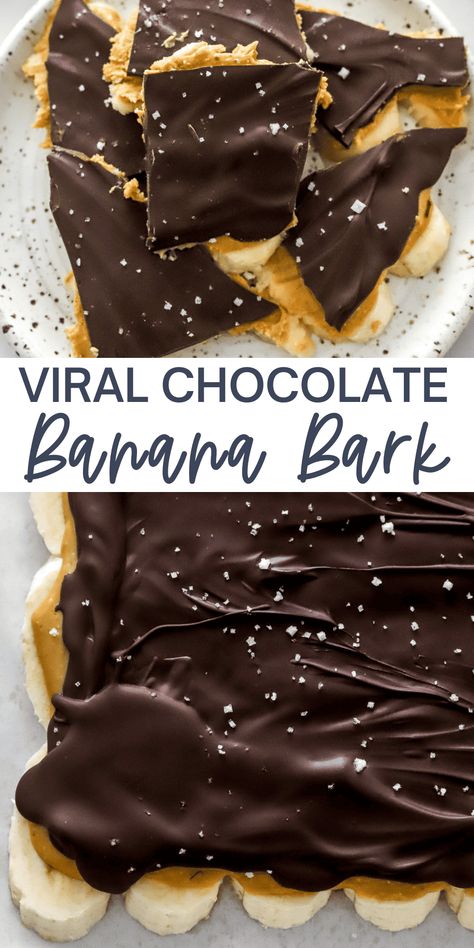 Banana Bark, Healthy Sweet Treats, Healthier Desserts, Healthy Sweets Recipes, Homemade Snacks, Banana Recipes, Protein Snacks, Chocolate Banana, Creamy Peanut Butter