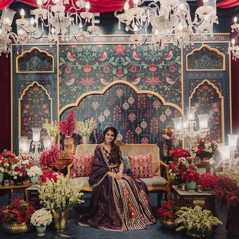 Best Wedding Décor Setups Of 2022: WMG Roundup | WedMeGood Garba Wedding Decor, Sufi Decor, Wedding Entries, Maroon Decor, Sufi Night, Wedding Seasons, Small Wedding Decor, Sangeet Decor, Sangeet Night