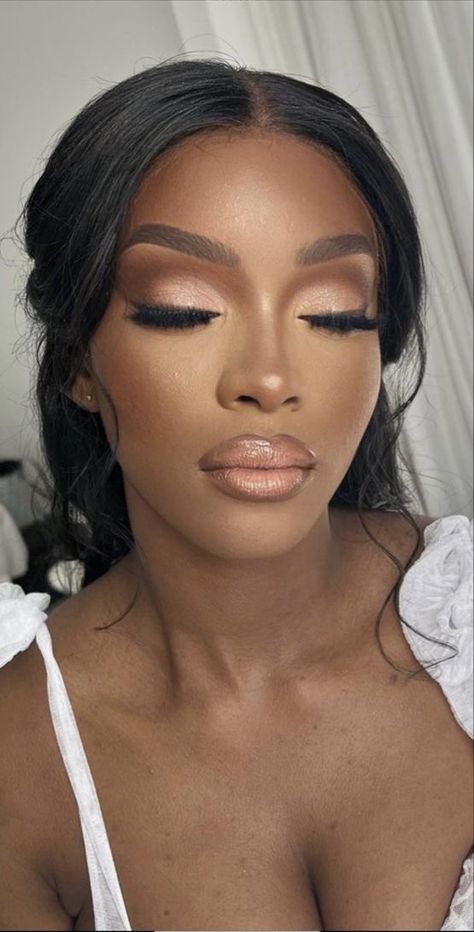 Black Wedding Makeup, Black Bridal Makeup, Gorgeous Bridal Makeup, Natural Glam Makeup, Wedding Eye Makeup, Glam Wedding Makeup, Makeup For Black Skin, Brown Skin Makeup, Wedding Day Makeup