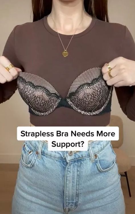 This guide shares 3 awesome strapless bra hacks. Learn how to get plenty of support without the straps showing in this quick tutorial. How To Make A Bra Strapless, Strapless Bra Hack, Strapless Bra Hacks Diy Ideas, Bra Hacks Diy, Strapless Bra Hacks, Bra Hacks, Dress Alterations, Strapless Gown, Shirt Dress Casual