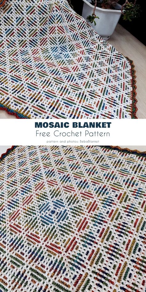 5 Incredible Mosaic Blanket Spring Free Crochet Patterns Mosaic Crochet Tutorials Free, Crochet Mosiac Charts, Mosaic Blanket Crochet, Reversible Crochet Pattern, Mosiac Crochet Patterns Free, Mosaic Crochet Blanket Patterns, Free Mosaic Crochet Patterns, Mosaic Crochet Charts, Crochet Mosaic Blanket