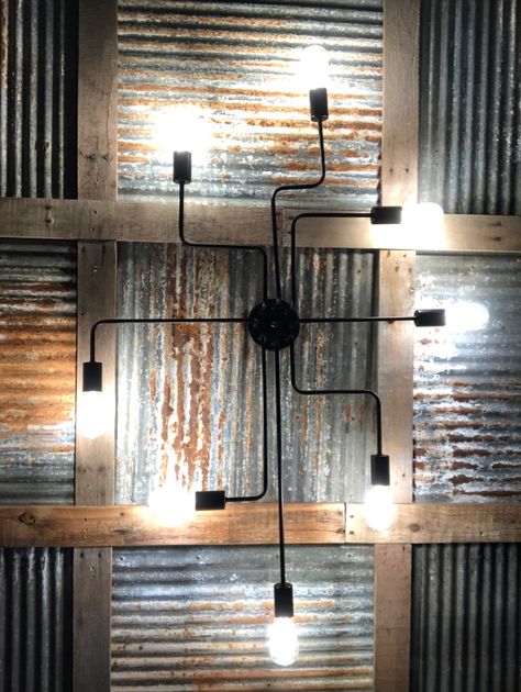 Galvanized Corrugated Metal Wall, Galvanized Steel Backsplash, Reclaimed Tin Ceiling, Corrugated Tin Wall, Old Tin Walls, Shiplap And Tin Wall, Tin Walls Rustic Kitchen, Tin On Walls Ideas, Tin Walls Rustic