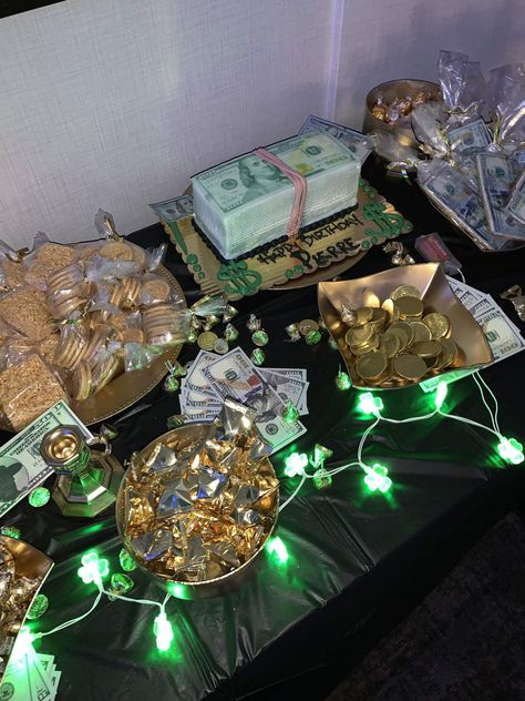 Money Theme Birthday Party Ideas | Photo 6 of 14 Money Birthday Theme Party, Cash Themed Party Ideas, Money Themed Cocktail, Ganster Party Theme, Pimp Party Theme, Narco Party Theme, Mafia Themed Birthday Party, Narco Theme Party, Money Party Theme