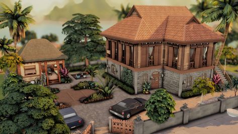 Bahay Ni Lola: A Traditional Filipino Ancestral Home Filipino Ancestral House, Traditional Filipino House, Modern Filipino House, Filipino House, Sims Inspiration, Magic Jewelry, Sims 4 Speed Build, Building Inspiration, Sims Builds