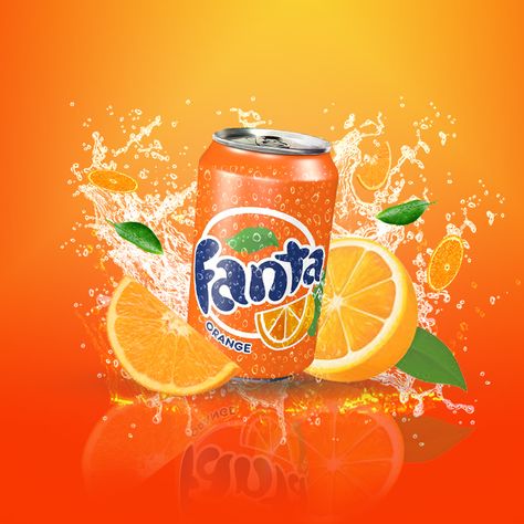 Energy Drink Ads Creative Advertising, Fanta Drink, Image Joker, Soda Ads, Ice Cream Photography, Fanta Orange, Instagram Design Layout, Graphic Shapes Design, Food Art Photography