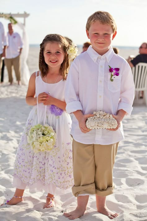 Beach Wedding Flower Girl, Wedding Dress Decorations, Destination Wedding Punta Cana, Beach Wedding Florida, Dress Cakes, Ring Bearer Ideas, Casual Beach Wedding, Sentimental Wedding, Yacht Wedding