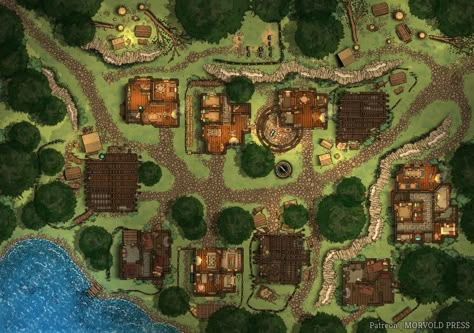 Restoring Conyberry (or any village) | Phase 1 [94 x 66] : dndmaps Ruined Village, Dnd City, Lost Mines Of Phandelver, Village Map, Dnd World Map, Building Map, Map Making, Fantasy Town, Tabletop Rpg Maps