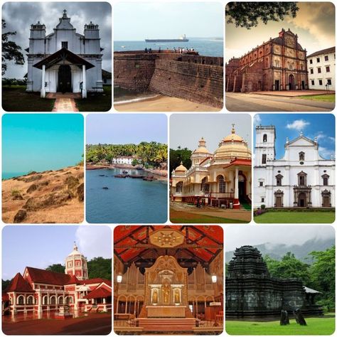 Namaste India, Portuguese Culture, States Of India, Famous Beaches, Colourful Buildings, Miramar Beach, Tourist Places, Famous Places, Hindu Art