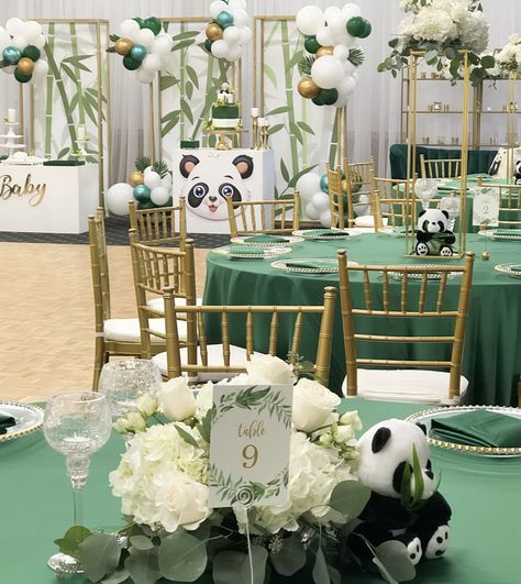 Panda Baby Shower Theme, Frozen Baby Shower, Lego Friends Birthday Party, Panda Themed Party, Lego Friends Birthday, Theme Bapteme, Panda Baby Showers, Peach Birthday, Panda Birthday Party