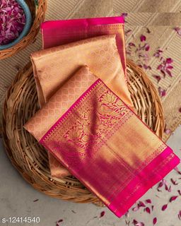 Page 8 of Sarees : Latest Sari Designs at Best Price | Meesho Gold Silk Saree, Brocade Saree, Peach Saree, Saree Floral, Indian Silk Sarees, Wedding Saree Indian, Bollywood Style, Kanjivaram Sarees, Kanchipuram Saree