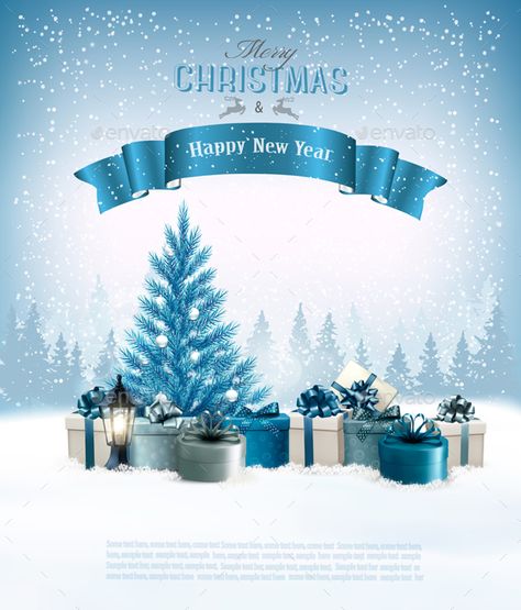 Winter Sale Poster Design, Blue Christmas Cards, Christmas Poster Design, Christmas Layout, Merry Christmas Poster, Christmas Graphic Design, Christmas Writing, Tree Vector, Business Invitation