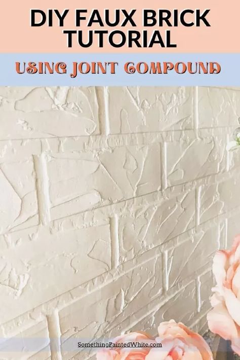 Informative DIY Faux Brick Tutorial | Hometalk Fabric On Walls, Galvanized Wall Planter, Fake Brick Wall, Diy Faux Brick Wall, Diy Brick Wall, Faux Brick Backsplash, Fake Brick, Faux Brick Wall, Granite Backsplash