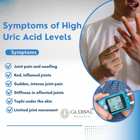 Are you experiencing sudden, intense joint pain or stiffness? These could be signs of high uric acid levels. It's important to recognize the symptoms early and take steps to manage your health. Learn about the causes, symptoms, and natural remedies to keep your uric acid levels in check. Click here: https://shorturl.at/RiMdq #UricAcid #JointPain #HealthAwareness #WellnessJourney #HealthyLiving #GoutPrevention #NaturalRemedies #naturalhealing Uric Acid Levels, Are You Experienced, Ayurvedic Remedies, Uric Acid, Ayurvedic Medicine, Health Awareness, Natural Healing, Natural Remedies, Healthy Living