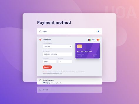 Payment Method Ui Design, Payment Page Ui Design, Payment Method Design, Css Ideas, Vintage Web Design, Card Hacks, Card Ui, Spring Work, Money Generator