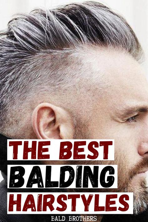 Haircuts For Receding Hairline, Shaved Head With Beard, Thining Hair, Haircuts For Balding Men, Balding Mens Hairstyles, Hairstyles For Receding Hairline, Receding Hair Styles, Mens Hairstyles With Beard, Grey Hair Men