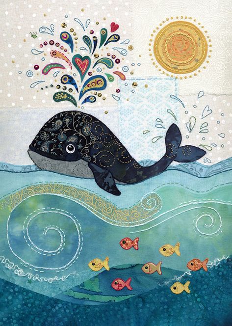 Karla Gerard, Whimsical Art Paintings, Bug Art, Whale Art, Free Motion Embroidery, A Whale, Affinity Designer, Greeting Card Design, Luxor