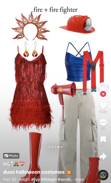 Red Head Womens Halloween Costumes, Wlw Couples Costumes For Halloween, Matching Couples Halloween Costumes, 2 Person Costume Ideas, Red Dress Halloween Costume Ideas, Cute Couples Costumes, Halloween Fits, Cute Group Halloween Costumes, Halloween Costumes For Teens Girls