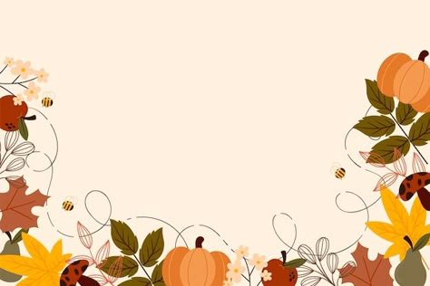 Free Vector | Wild nature poster template with photo Fall Desktop Backgrounds, Autumn Leaves Background, Thanksgiving Background, Free Vector Backgrounds, Doodle Background, Christmas Tree Collection, Leaves Background, Autumn Background, Slide Background