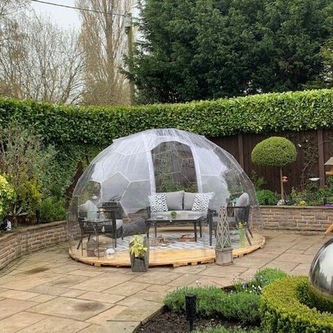 GeoDomeX Clear DIY Self Build Outdoor Geodesic Dome Room Garden Igloo – GeoDomeX.co.uk Garden Dome, Garden Igloo, Dome Room, Food Domes, Dome Structure, Self Build, Blue Ash, Temporary Structures, Polycarbonate Panels