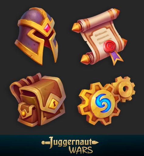 ArtStation - JW gui icons, Alexey Kutyrev Game Design Inspiration, Props Concept, Game Icons, Hand Painted Textures, 2d Game Art, Props Art, Casual Art, Game Props, Game Ui Design