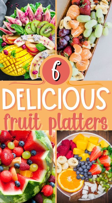 fruit platter collage Festive Fruit Platter, Fresh Fruit Platter, Fruit Platter Ideas, Fruit Platter Ideas Party, Lunch Basket, Platter Ideas, Fruit Arrangements, Fruit Platter, Party Look