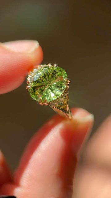 Brianna Trudell on Instagram: "The Serendipity, featuring an oval Starbrite cut green tourmaline. Available this Friday during my weekly drop✨" Starbrite Cut Ring, Tourmaline Ring Engagement, Tourmaline Engagement Ring, Tourmaline Ring, Green Tourmaline, Ring Engagement, Tourmaline, Weddings, Engagement Rings