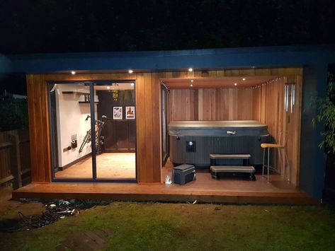 Hot Tub Shelters, Hot Tub Room, Hot Tub Patio, Hot Tub Gazebo, Hot Tub House, Sauna House, Diy Hot Tub, Tub Enclosures, Garden Cabins