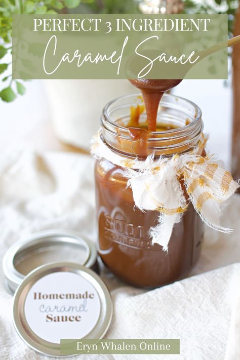 This easy caramel sauce recipe uses just a few simple ingredients like white sugar, butter, and heavy cream to create a rich, silky sauce perfect for drizzling over ice cream sundaes, apple pie, or even stirring into morning coffee. It’s the perfect gift when stored in a mason jar or airtight container and can be customized with a pinch of sea salt for a delicious sweet salted caramel sauce. Ready in under 30 minutes, this is your go-to recipe for all things caramel! Homemade Salted Caramel Sauce, Caramel Sauce For Ice Cream, Caramel Sauce Recipes, Easy Homemade Caramel Sauce, Easy Caramel Sauce, Caramel Sauce Recipe, Scratch Cooking, Ice Cream Sundaes, Easy Caramel