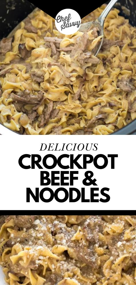 Beef Noodles Crockpot, Crock Pot Stroganoff, Beef And Noodles Crockpot, Tender Pot Roast, Beef And Noodles Recipe, Beef Tips And Noodles, Academia House, Crock Pot Beef Tips, Chef Savvy