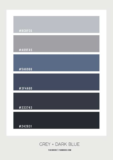 dusty blue and dark blue color scheme, blue color palette, blue color scheme Blue Gray Bedroom Colors, Bedroom Color Scheme Ideas, Grey Bedroom Colors, Color Scheme Ideas, Blue Gray Bedroom, Dark Blue Bedrooms, Blue Bedroom Walls, Palette Blue, Mens Bedroom Decor