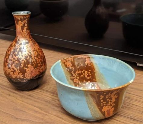 AMACO Cone 5-6 Glaze Forum | So excited that my first attempt with ancient copper turned out amazingly well Amaco Ancient Copper, Glaze Combos, Speckle Glaze, Pottery Inspo, Amaco Glazes, So Excited, Glaze, To Share, Copper