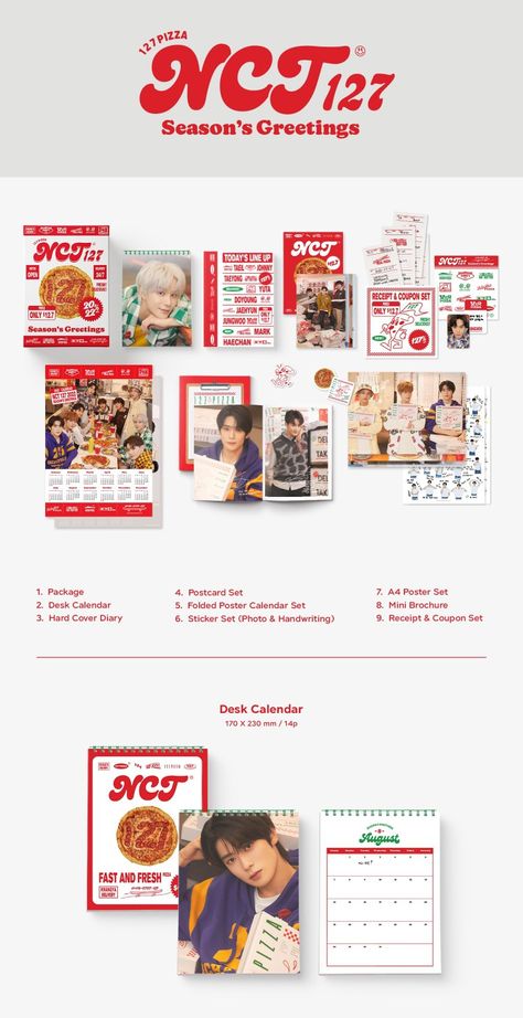 Nct 127 nctzen season greeting 2022 sm entertainment Hotel Key Cards, Poster Calendar, Folded Poster, Spiritual Wallpaper, Set Photo, Nct Album, Postcard Set, Editing Inspiration, Graphic Design Packaging