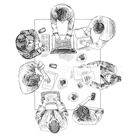 Business meeting top view Top View People, Human Trafficking Awareness Month, Table Sketch, Human Sketch, Perspective Sketch, Maya Art, Human Figure Sketches, Sketches Of People, Human Figure Drawing