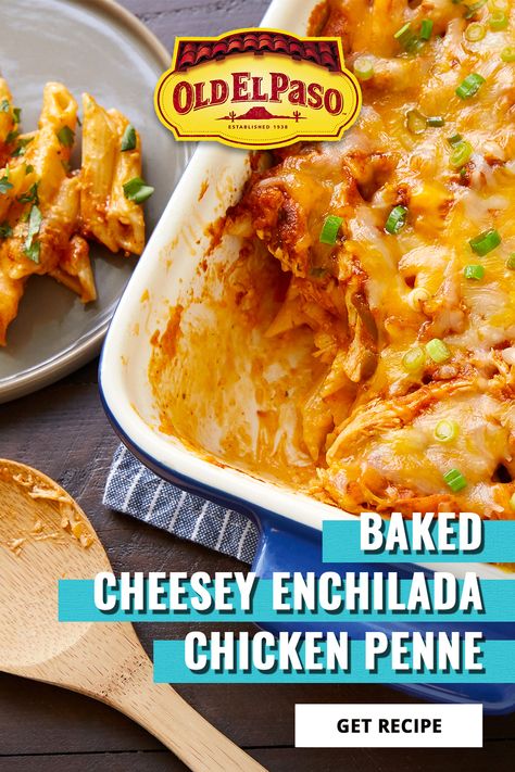 Southwest Chicken Pasta, Chicken Penne Recipes, Pasta Bake Recipes, Chicken Enchilada Pasta, Casserole Pasta, Chicken Penne Pasta, Penne Recipes, Cheesy Enchiladas, Enchilada Pasta