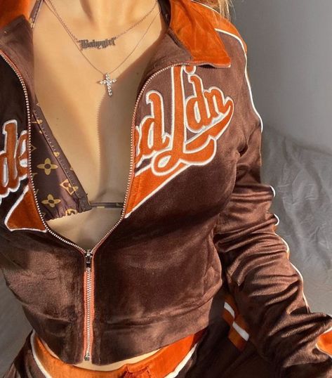 JADED LONDON on Instagram: “Up close & personal with our Velour set 🤎” Velour Jacket Outfit, Jaden London, 90s Tracksuit, Velour Jacket, Tracksuit Jacket, A Outfit, Jaded London, Jacket Outfit, 90s 80s