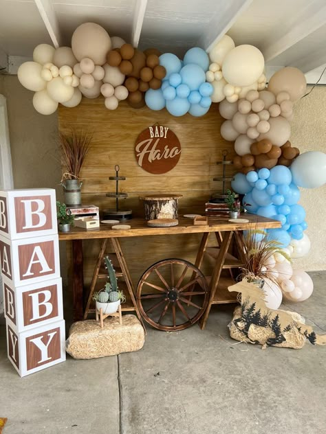 A Little Cowboy Is On His Way Backdrop, A Little Cowboy Is On His Way, Baby Shower Cow Theme, Baby Shower Western Theme, Baby Shower Vaquero, Baby Shower Cowboy Theme, Cowboy Baby Shower Theme, Cow Baby Shower Theme, Twin Boys Baby Shower