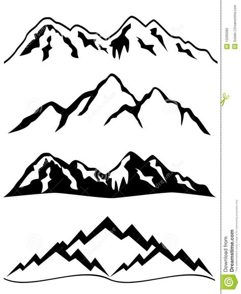 Illustration about Different mountains with snowy peaks. Illustration of illustration, landscape, graphic - 15295085 Mountains With Snow, Mountain Outline, Mountain Images, Mountain Silhouette, Mountain Drawing, Mountain Illustration, String Art Diy, Wood Burning Art, Snowy Mountains