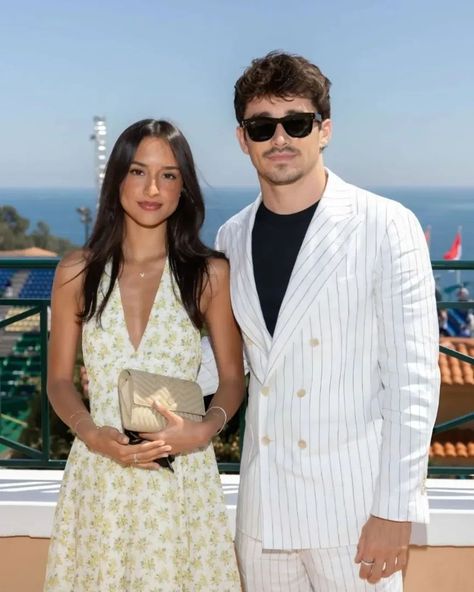 From the Monte Carlo Masters 📸 getty images - Give me credits if you take any videos/ pictures from my account - I am only a fanpage, I am not impersonating Alexandra Saint mleux or anyone else for that matter - All the rights reserved to their respective owners #alexandrasaintmleux #alexandramalsaintmleux #charlesleclerc Saint Aesthetic, Cloud Paint, Alexandra Malena, It Couple, French Boys, F1 Wags, Floral Pattern Dress, Cute Couples Photos, Charles Leclerc